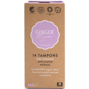GINGER ORGANIC APPLICATOR NORMAL TAMPONS DOOSJE 14 STUKS
