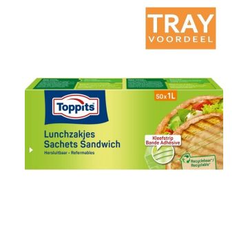 TOPPITS 1 LITER HERSLUITBARE BOTERHAMZAKJES 18 X 50 STUKS