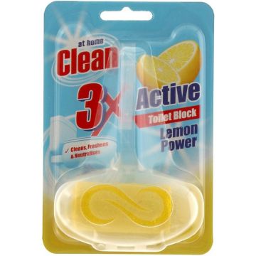 AT HOME CLEAN LEMON POWER TOILETBLOK PAK 40 GRAM