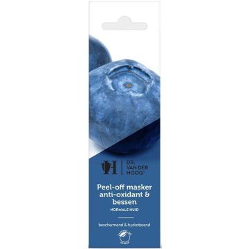 DR. VAN DER HOOG PEEL-OFF MASKER ANTI-OXIDANT & BESSEN GEZICHTSMASKER ZAKJE 10 ML