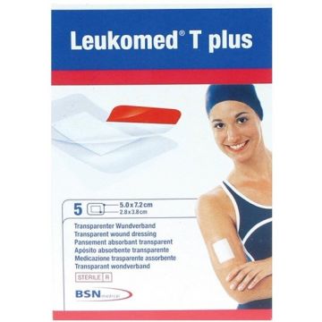 LEUKOMED T PLUS 5.0 X 7.2 CM TRANSPARANT WONDVERBAND DOOSJE 5 STUKS