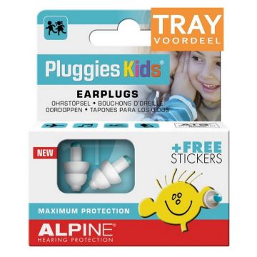 ALPINE PLUGGIES KIDS EARPLUGS OORDOPJES TRAY 6 X 2 STUKS