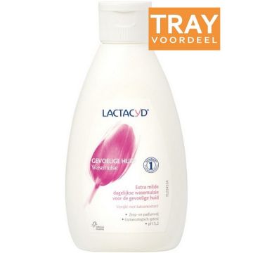 LACTACYD GEVOELIGE HUID WASEMULSIE TRAY 6 X 200 ML