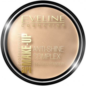 EVELINE ART MAKE-UP ANTI-SHINE COMPLEX PRESSED POWDER 34 MEDIUM BEIGE POEDER DOOSJE 14 GRAM
