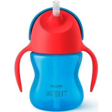 PHILIPS AVENT RIETJES BEKER 9+ MAAND BLAUW/ROOD 200 ML 1 STUK
