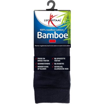 LUCOVITAAL BAMBOE SOKKEN LANG MAAT 43-46 BLAUW 1 PAAR