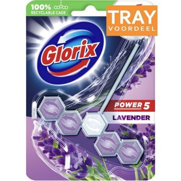 GLORIX POWER 5 (GLORIX) POWER 5 LAVENDER TOILETBLOK TRAY 9 X 55 GRAM