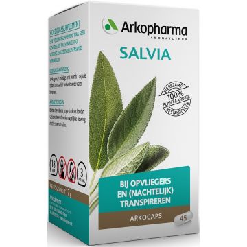 ARKOPHARMA ARKOCAPS SALVIA BIJ OPVLIEGERS EN NACHTELIJK TRANSPIREREN CAPSULES 45 STUKS