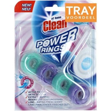 AT HOME CLEAN PURE LAVENDER POWER RINGS TOILETBLOK TRAY 12 X 40 GRAM
