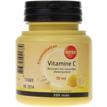 ROTER VITAMINE C 70 MG CITROENSMAAK KAUWTABLETTEN POT 200 STUKS
