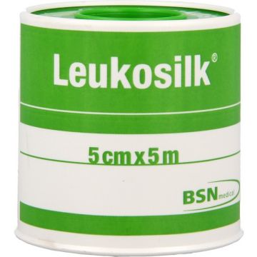 LEUKOSILK 5 CM X 5 M FIXATIEPLEISTER BLIK 1 STUK