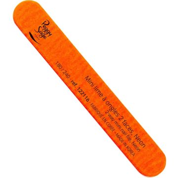 PEGGY SAGE 2 WAY MINI NAIL FILE NEON ORANGE 180/240 NAGELVIJL 1 STUK