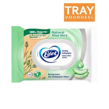 EDET NATURAL ALOE VERA VOCHTIG TOILETPAPIER TRAY 7 X 42 STUKS