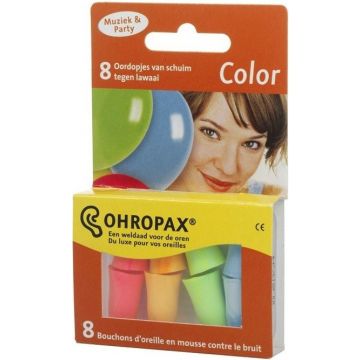 OHROPAX COLOR SCHUIM-OORDOPJES DOOSJE 8 STUKS