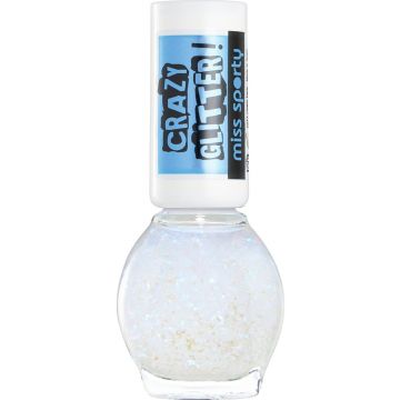 MISS SPORTY CRAZY GLITTER (MISS SPORTY) CRAZY GLITTER 020 BUE MY MIND! NAGELLAK POTJE 7 ML