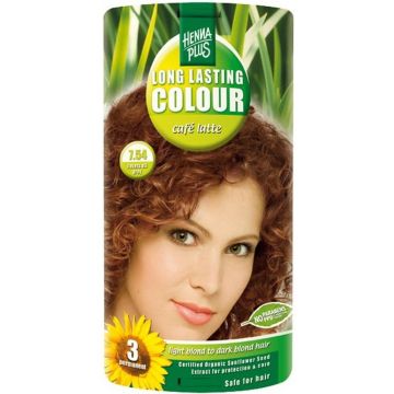 HENNA PLUS LONG LASTING COLOUR 7.54 CAFE LATTE HAARVERF PAK 1 STUK