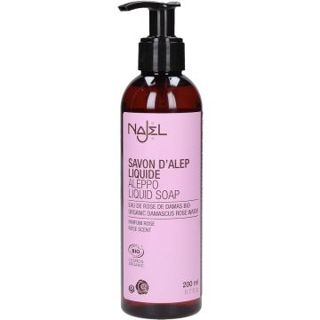 NAJEL ALEPPO LIQUID SOAP DAMASCUS ROSE WATER ZEEP POMP 200 ML