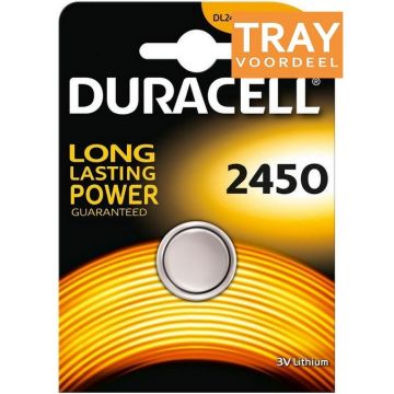 DURACELL CR2450 LITHIUM KNOOPCEL BATTERIJ TRAY 10 X 1 STUK