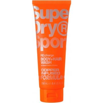 SUPERDRY SPORT RE:CHARGE (SUPERDRY) RE:CHARGE BODY + HAIR WASH DOUCHEGEL TUBE 250 ML