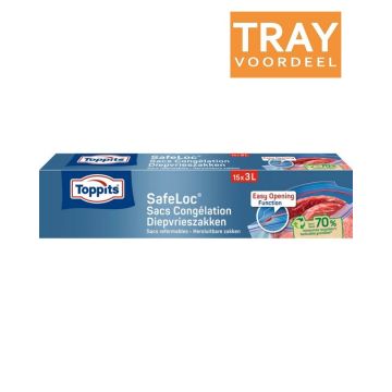 TOPPITS SAFELOC 3 LITER HERSLUITBARE DIEPVRIESZAKJES 12 X 15 STUKS