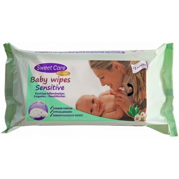 SWEET CARE BABYDOEKJES SENSITIVE PAK 72 STUKS