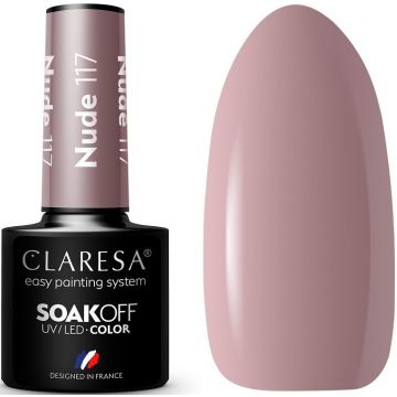 CLARESA COLOR SOAK OFF NUDE 117 UV/LED GELLAK POTJE 5 GRAM