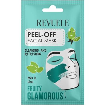 REVUELE FRUITY GLAMOROUS (REVUELE) FRUITY GLAMOROUS MINT & LIME PEEL-OFF FACIAL MASK GEZICHTSMASKER ZAKJE 15 ML