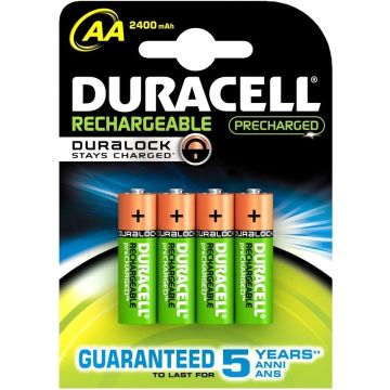 DURACELL RECHARGEABLE OPLAADBARE AA BATTERIJEN 4 STUKS