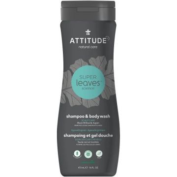 ATTITUDE SUPER LEAVES MEN 2-IN-1 SCALP CARE SHAMPOO & BODY WASH FLACON 473 ML