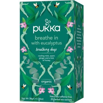 PUKKA BREATHE IN WITH EUCALYPTUS MINT, GINGER & HONEY THEE 20 ZAKJES