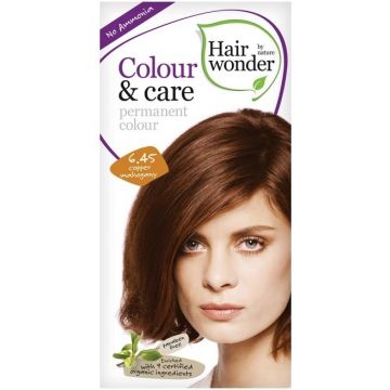 HAIR WONDER COLOUR & CARE PERMANENT COLOUR (HAIR WONDER) COLOUR & CARE PERMANENT COLOUR 6.45 COPPER MAHOGANY HAARVERF 100 ML