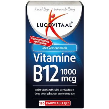 LUCOVITAAL VITAMINE B12 1000 MCG KAUWTABLETJES 180 STUKS
