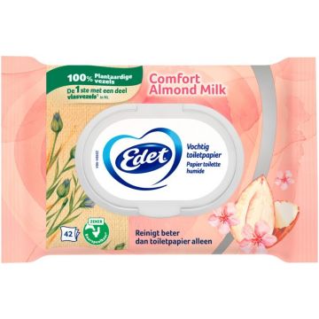 EDET COMFORT ALMOND MILK VOCHTIG TOILETPAPIER 42 STUKS