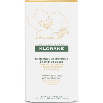 KLORANE SWEET ALMOND COLD WAX SMALL STRIPS 6 STUKS