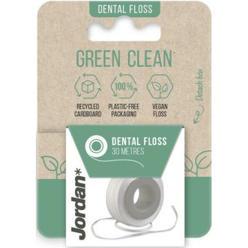 JORDAN GREEN CLEAN (JORDAN) GREEN CLEAN DENTAL FLOSS FLOSDRAAD 30 METER 1 STUK
