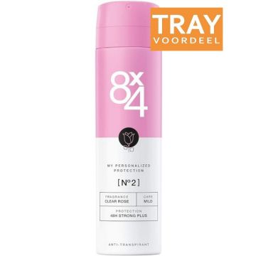 8X4 NO. 2 CLEAR ROSE DEODORANT SPRAY TRAY 30 X 150 ML