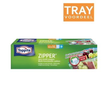 TOPPITS ZIPPER 1 LITER MULTI-FUNCTIONELE HERSLUITBARE ZAKJES 12 X 12 STUKS