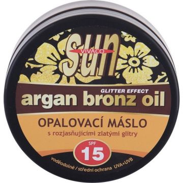 VIVACO SUN ARGAN BRONZ OIL GLITTER EFFECT SPF 15 ZONNEBRAND POT 200 ML