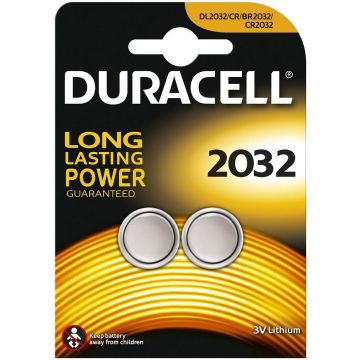 DURACELL 2032 3V LITHIUM KNOOPCELBATTERIJ PAK 2 STUKS