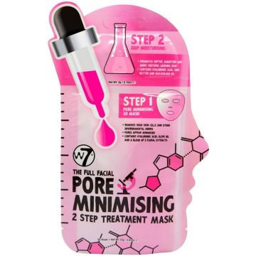 W7 THE FULL FACIAL PORE MINIMISING 2 STEP TREATMENT MASK GEZICHTSMASKER ZAKJE 1 STUK