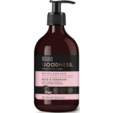 BAYLIS & HARDING GOODNESS ROSE & GERANIUM HAND WASH HANDZEEP POMP 500 ML