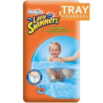 HUGGIES LITTLE SWIMMERS 5-6 12 KG-18 KG ZWEMLUIERS TRAY 3 X 11 STUKS