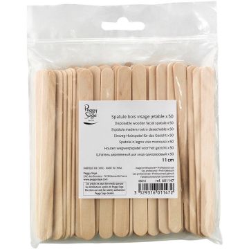 PEGGY SAGE DISPOSABLE WOODEN FACIAL SPATULA WEGWERPSPATEL 50 STUKS