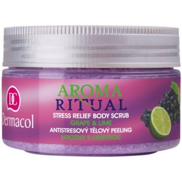DERMACOL AROMA RITUAL STRESS RELIEF BODY SCRUB GRAPE & LIME POT 200 GRAM