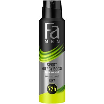 FA MEN SPORT ENERGY BOOST (FA) SPORT ENERGY BOOST DEO SPRAY SPUITBUS 150 ML