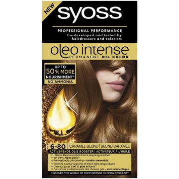 SYOSS OLEO INTENSE (SYOSS) OLEO INTENSE 6-80 CARAMEL BLOND HAARVERF 1 STUK