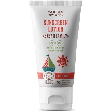 WOODEN SPOON BABY & FAMILY SPF 50 SUNSCREEN LOTION ZONNEBRANDLOTION 150 ML