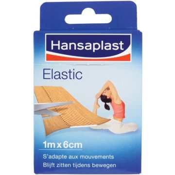 HANSAPLAST ELASTIC (HANSAPLAST) ELASTIC 1 M X 6 CM PLEISTERS PAKJE 1 STUK