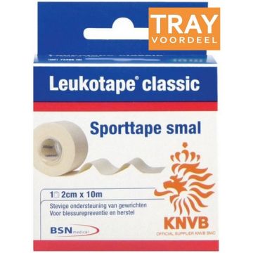 LEUKOTAPE CLASSIC SPORTTAPE SMAL 2 CM X 10 M TRAY 5 X 1 STUK
