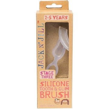 JACK 'N JILL SILICONE TOOTH & GUM BRUSH 2-5 JAAR TAND & TANDVLEES TANDENBORTEL PAK 1 STUK